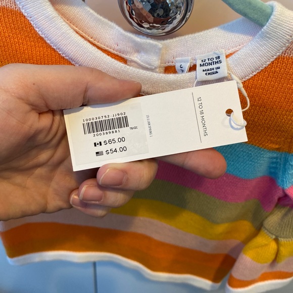 NWT Janie and Jack Stripe Bell Sleeve Sweater - Picture 5 of 6